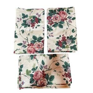 3 Vintage Waverly Window Valances. Pleasant Valley Floral. SUPER CLEAN!